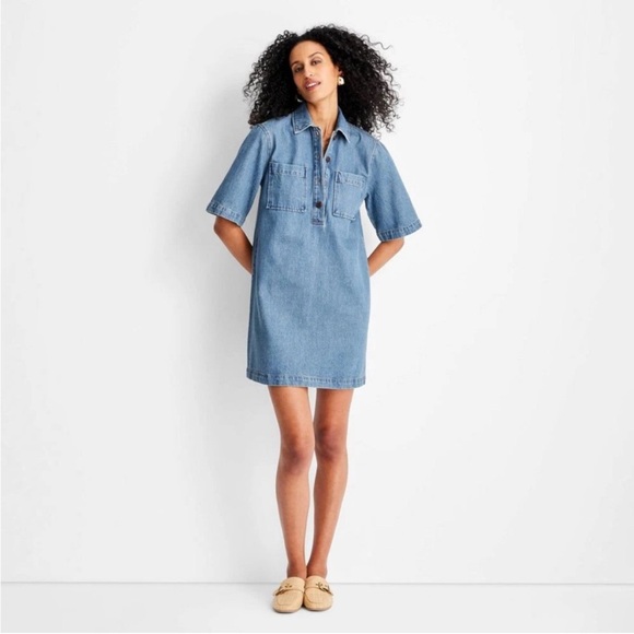 Future Collective Tops - Denim Short Sleeve Shirt/Dress